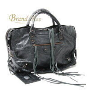 Balenciaga The City Sheepskin Bag Black